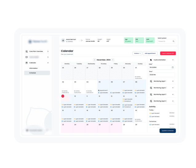 Calendrier entièrement personnalisé