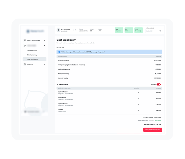 Récapitulatif des coûts