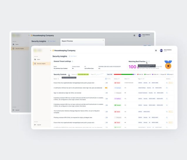 Tableau de bord de sécurité & vue d’ensemble